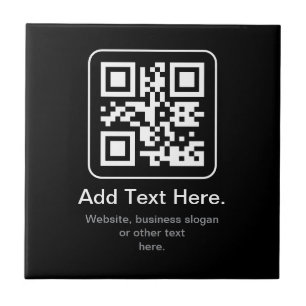 Moderner scannbarer QR-Code Schwarz Weiß & Grau Fliese