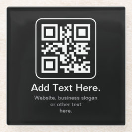 Moderner scannbarer QR-Code | Schwarz Weiß & Grau Glasuntersetzer