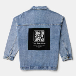 Moderner scannbarer QR-Code | Schwarz Weiß & Grau Jeansjacke