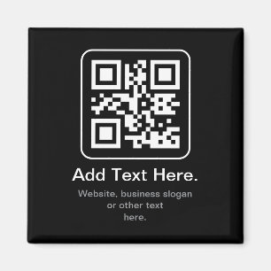 Moderner scannbarer QR-Code   Schwarz Weiß & Grau Magnet
