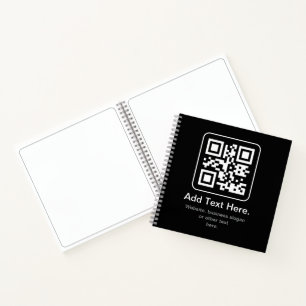 Moderner scannbarer QR-Code Schwarz Weiß & Grau Notizbuch