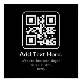 Moderner scannbarer QR-Code | Schwarz Weiß & Grau Poster