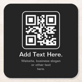 Moderner scannbarer QR-Code | Schwarz Weiß & Grau Rechteckiger Pappuntersetzer