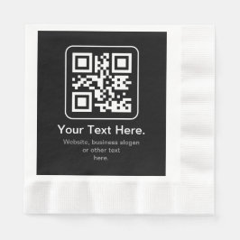 Moderner scannbarer QR-Code | Schwarz Weiß & Grau Serviette