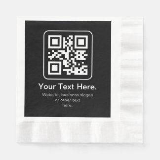 Moderner scannbarer QR-Code | Schwarz Weiß & Grau Serviette