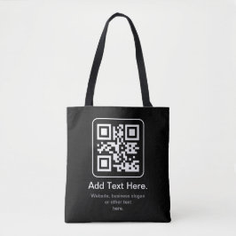 Moderner scannbarer QR-Code | Schwarz Weiß & Grau Tasche