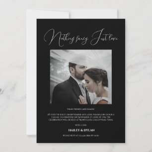 Moderner schicker Empfang nur Hochzeit Black Einladung