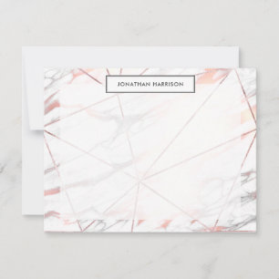 Moderner schicker Rose Gold Kupfer Grau geometrisc Mitteilungskarte