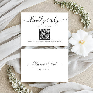 Moderner, schlichter, eleganter Code für Hochzeit RSVP Karte