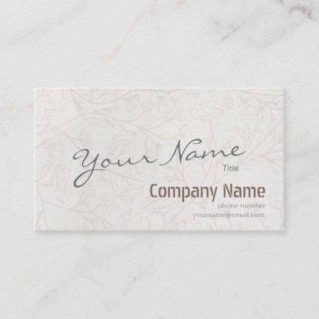 Moderner, schlichter Vintager Blumenhintergrund Visitenkarte (Vorderseite)