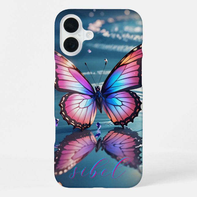 Moderner Schmetterling Mit Monogramm Case-Mate iPhone 16 Plus Hülle (Rückseite)