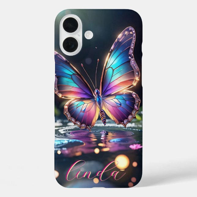 Moderner Schmetterling Mit Monogramm Case-Mate iPhone 16 Plus Hülle (Rückseite)
