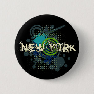 Moderner Schmutz-Halbtonnew- yorkknopf-Dunkelheit Button