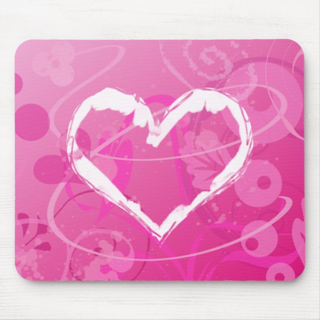 Moderner Schmutz-Herz-Valentinsgruß Mousepad (Vorne)