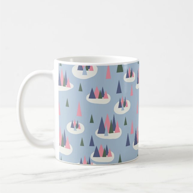 Moderner Schneebaum des Mitteljahrhunderts Kaffeetasse (Links)