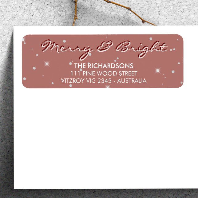 Moderner Schneefall Frohe und helle rosa Weihnacht (Sending warm wishes your way with a Merry & Bright!)