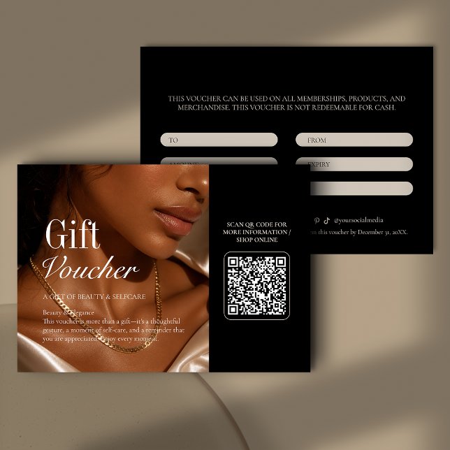 Moderner Schönheits-QR-Code-Geschenkgutschein (Von Creator hochgeladen)