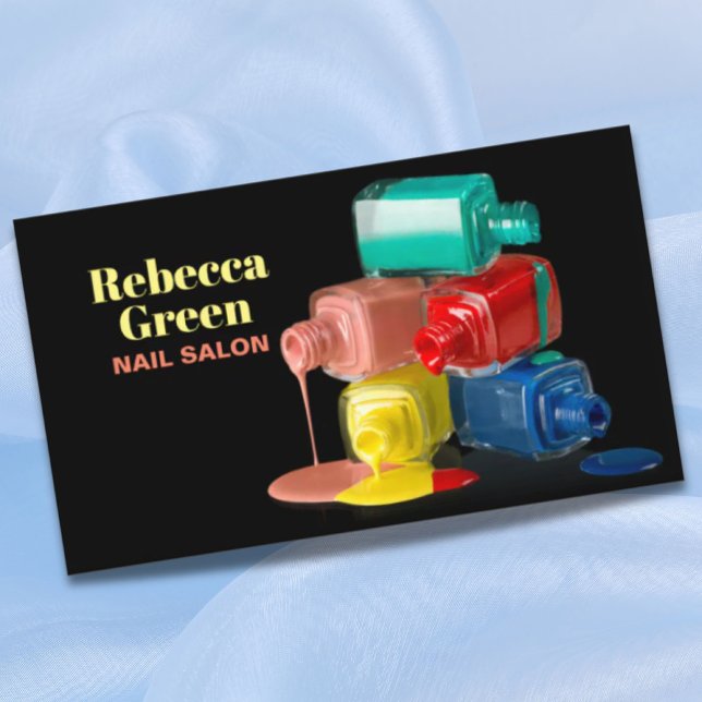 Moderner Schönheitsmaniküre Nagelpolierer Nagelsal Visitenkarte (Modern beauty manicure nail polish nail salon business card)