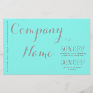 moderner Schönheitssalon Aqua Blue Türkis Flyer