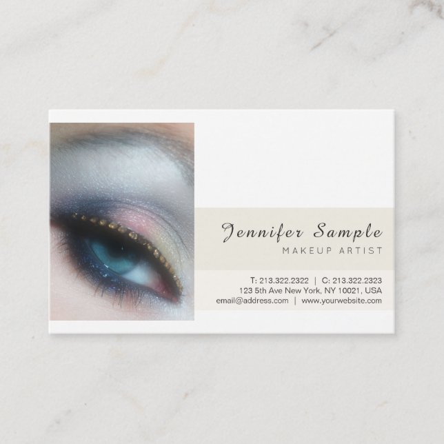 Moderner Schönheitssalon Makeup Artist Premium Sil Visitenkarte (Vorderseite)