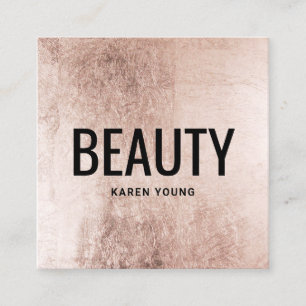 Moderner Schönheitssalon Rose Goldfolie-Makeup-Kün Quadratische Visitenkarte