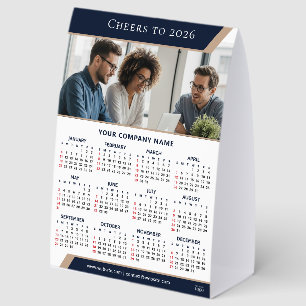 Moderner Schreibtischkalender 2026 Firmenlogo-Br Tischaufsteller