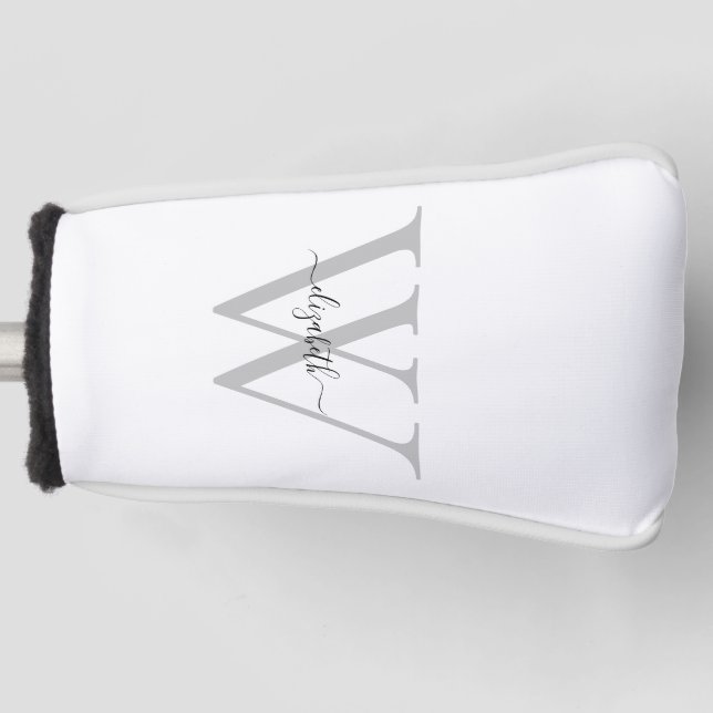 Moderner Schriftart Individuelle Name & anfänglich Golf Headcover (Vorderseite)