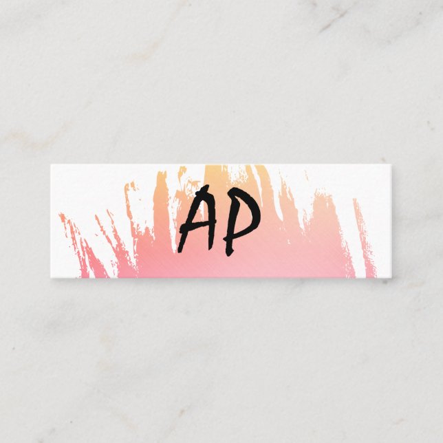 Moderner Schriftart mit farbgepinseltem Monogramm Mini Visitenkarte (Vorderseite)