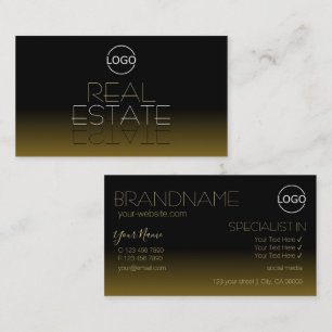 Moderner Schriftart mit Schwarz und Braun-Chic mit Visitenkarte