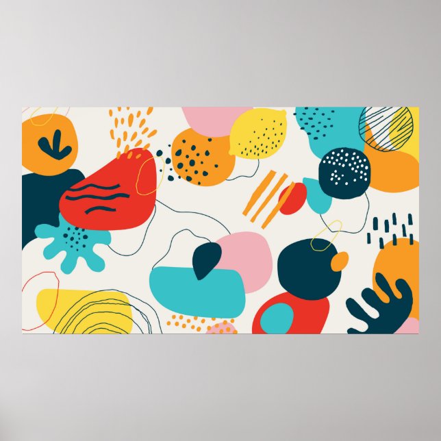 Moderner, schriftlicher Hintergrund. Trendy geomet Poster (Vorne)