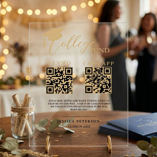 Moderner Schulabschluss Hochschulfonds QR-Code Acrylschild