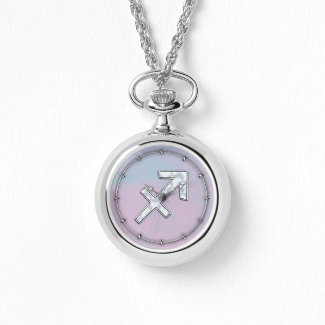 Moderner Schütze Zodiac zur Mutter von Pearl Style Armbanduhr (Vorderseite)