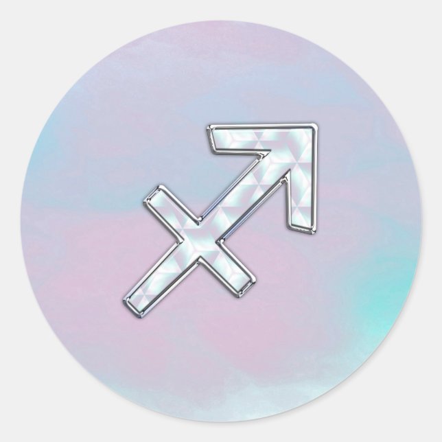 Moderner Schütze Zodiac zur Mutter von Pearl Style Runder Aufkleber (Vorderseite)