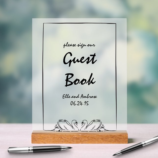 Moderner Schwan Chic Bitte unterschreiben Sie unse Acrylschild (Von Creator hochgeladen)