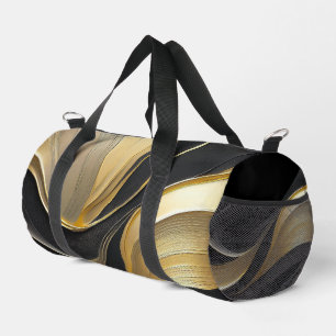 Moderner Schwarz/Gold Abstrakt Luxus- Duffle Bag