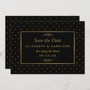 Moderner Schwarz-Gold-Foil-Effekt Save The Date