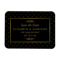 Moderner Schwarz-Gold-Foil-Effekt Save the Date