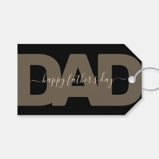 Moderner Schwarz-Gold-Vater Geschenkanhänger (Vorderseite (Horizontal))