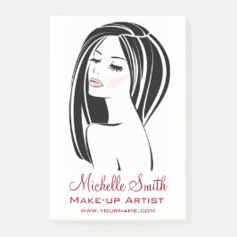 Moderner Schwarz-Hellrosa-Chic Eyelash Makeup Arti Post-it Klebezettel