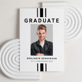 Moderner Schwarz-Weiß-Abschluss Ankündigung