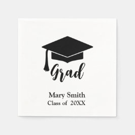 Moderner Schwarz-Weiß-Abschluss Serviette