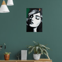 Moderner Schwarz-Weiß-Glamour-Plakat