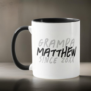 Moderner Schwarz-Weiß-Grunge für die Coole Grampa Tasse