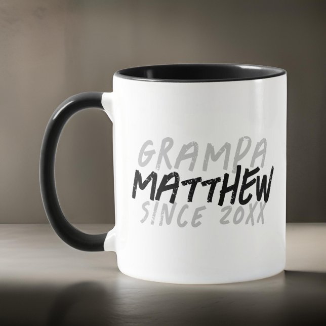 Moderner Schwarz-Weiß-Grunge für die Coole Grampa Tasse (Von Creator hochgeladen)