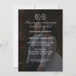 Moderner Schwarz-Weiß-Hochzeitssalon-Foto-Empfang Einladung