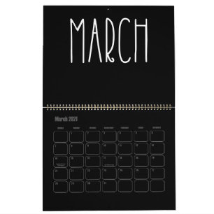 Moderner Schwarz-Weiß-Kalender Kalender