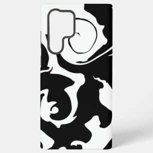 Moderner Schwarz-Weiß-Marmor-Swirl Samsung Galaxy Hülle