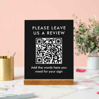 Moderner Schwarz-Weiß-QR-Code für Kundenbewertunge Acrylschild