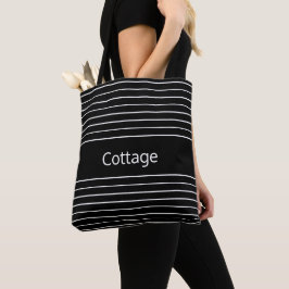 Moderner Schwarz-Weiß-Streifen Tasche
