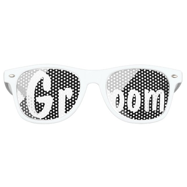 Moderner Schwarz-weißer Dreiecke Hochzeitsraum Sonnenbrille (Vorderseite)